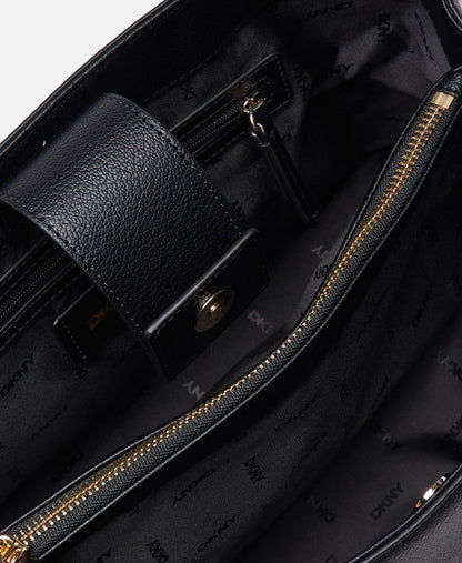 DKNY kožená kabelka tote Černá 3