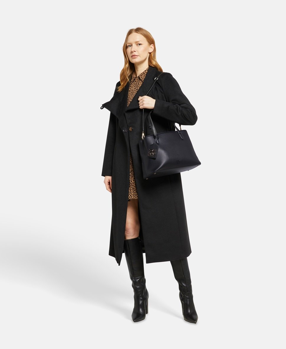 DKNY kožená kabelka tote Černá 5