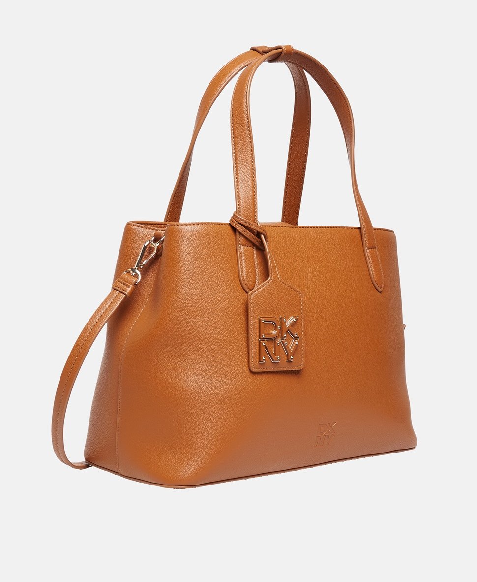 DKNY kožená kabelka tote Camel 1