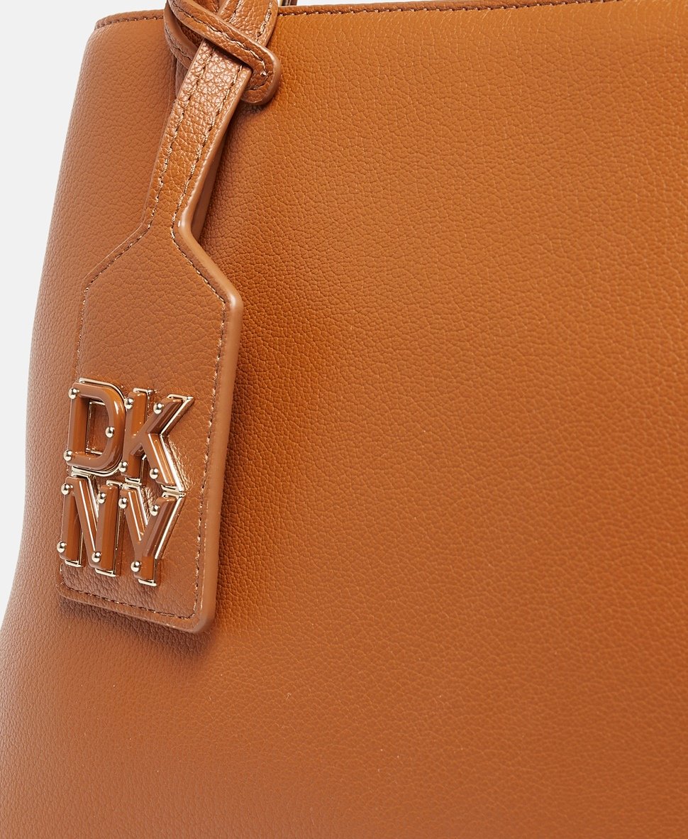DKNY kožená kabelka tote Camel 2