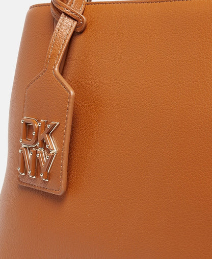 DKNY kožená kabelka tote Camel 2