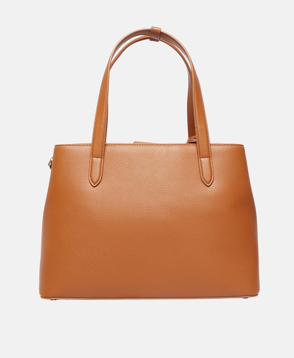 DKNY kožená kabelka tote Camel 4
