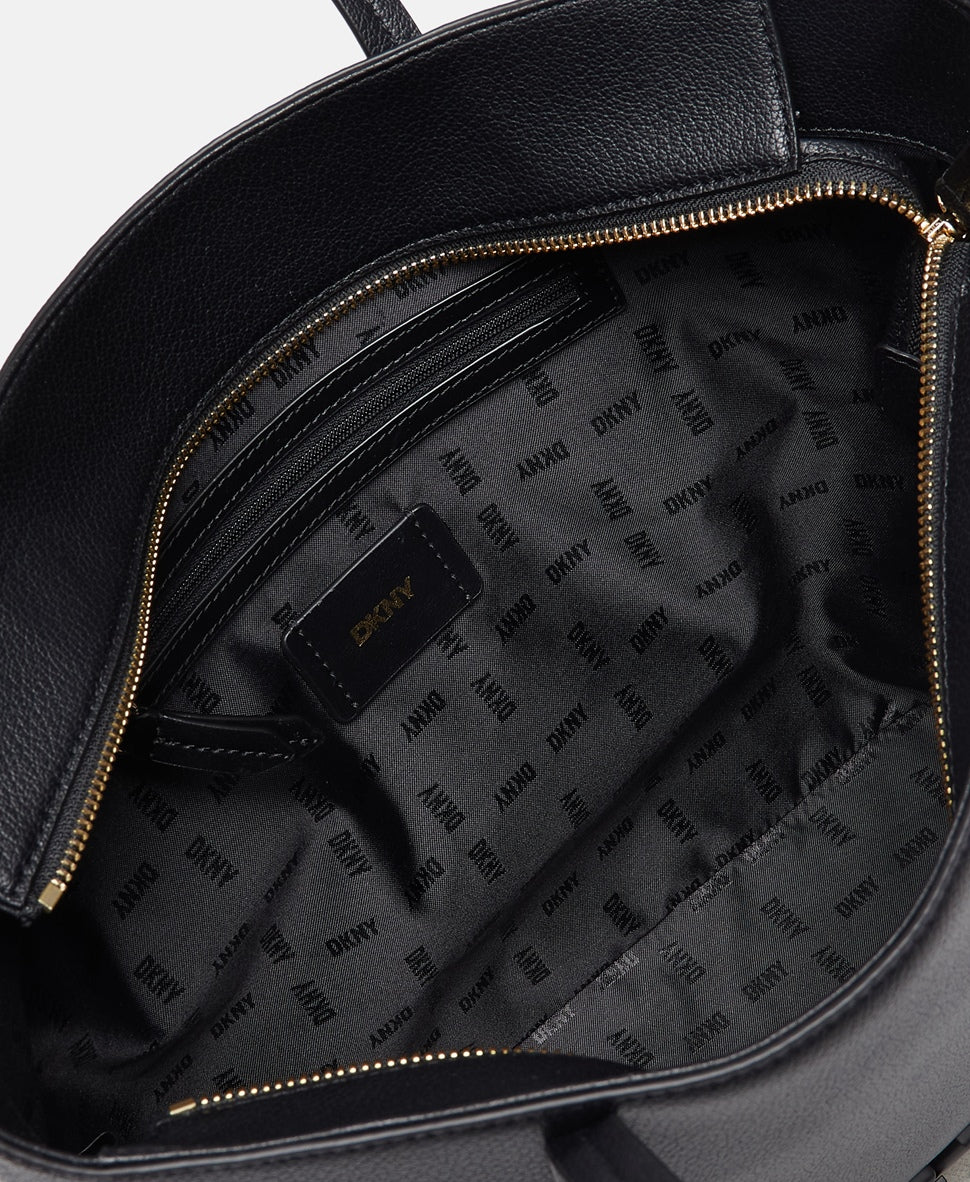 DKNY kožená kabelka shopper Černá 3