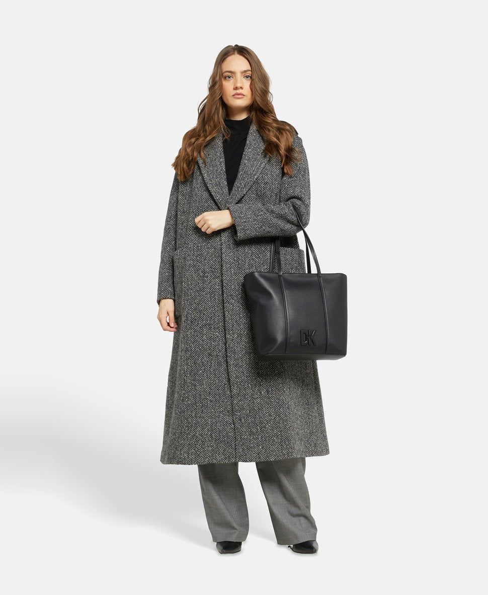 DKNY kožená kabelka shopper Černá 5
