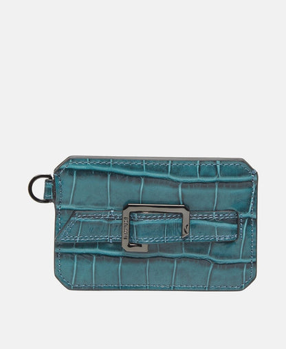 Zadig&Voltaire kožené pouzdro na karty Tyrkysová 1