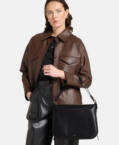 DKNY kožená hobo kabelka Černá 5