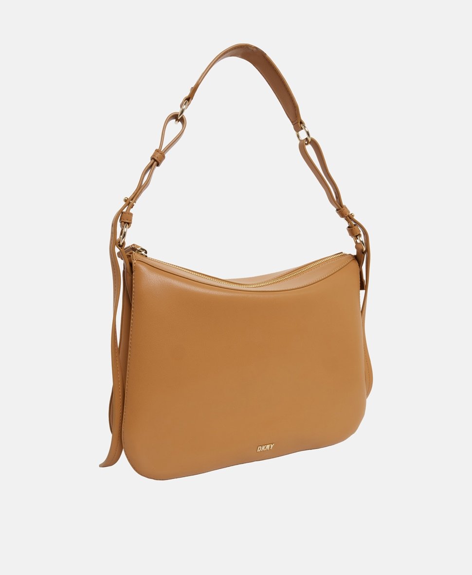 DKNY kožená hobo kabelka Camel 1