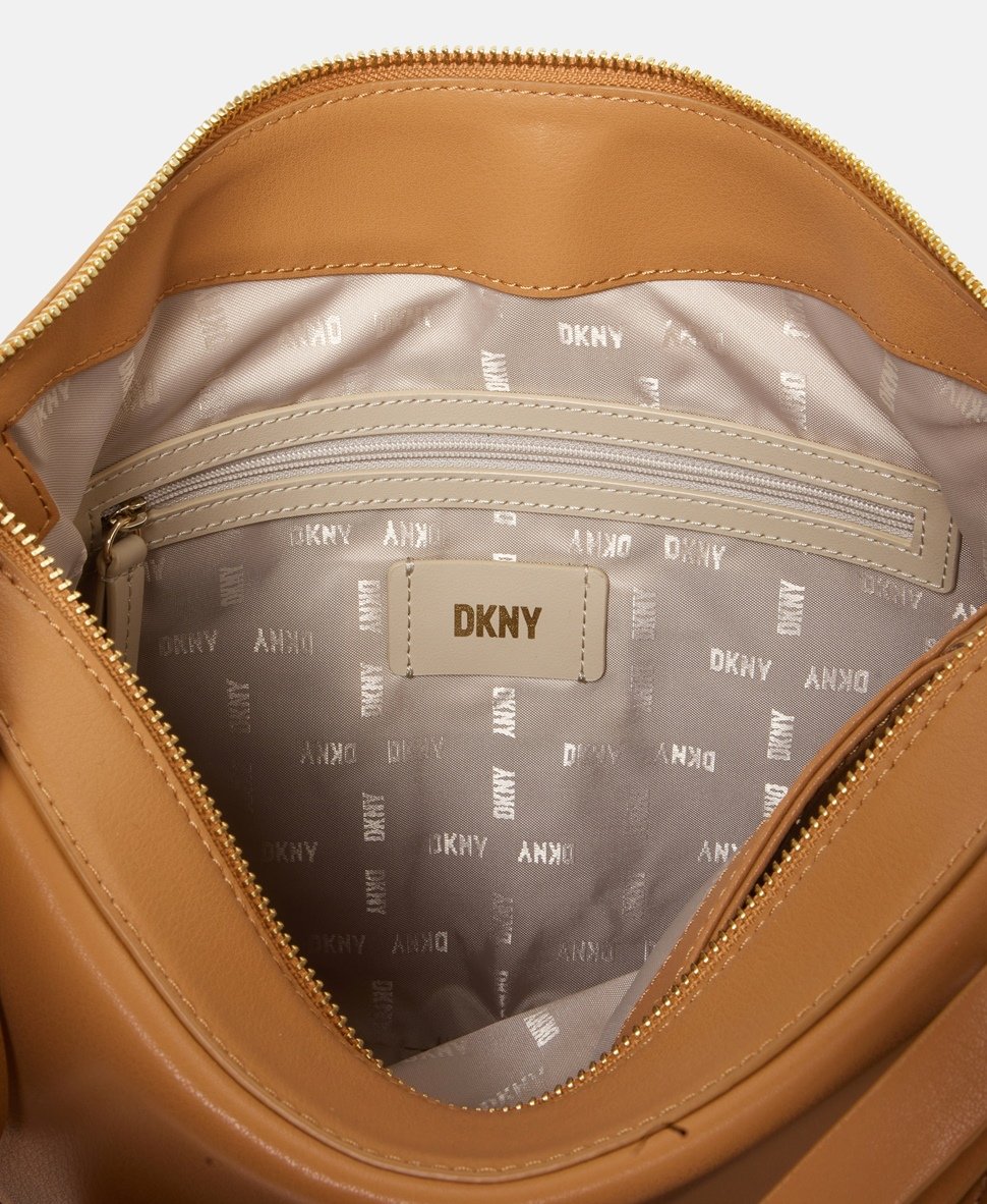 DKNY kožená hobo kabelka Camel 3