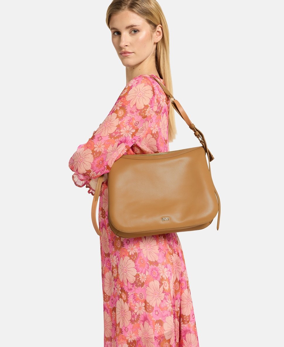 DKNY kožená hobo kabelka Camel 5