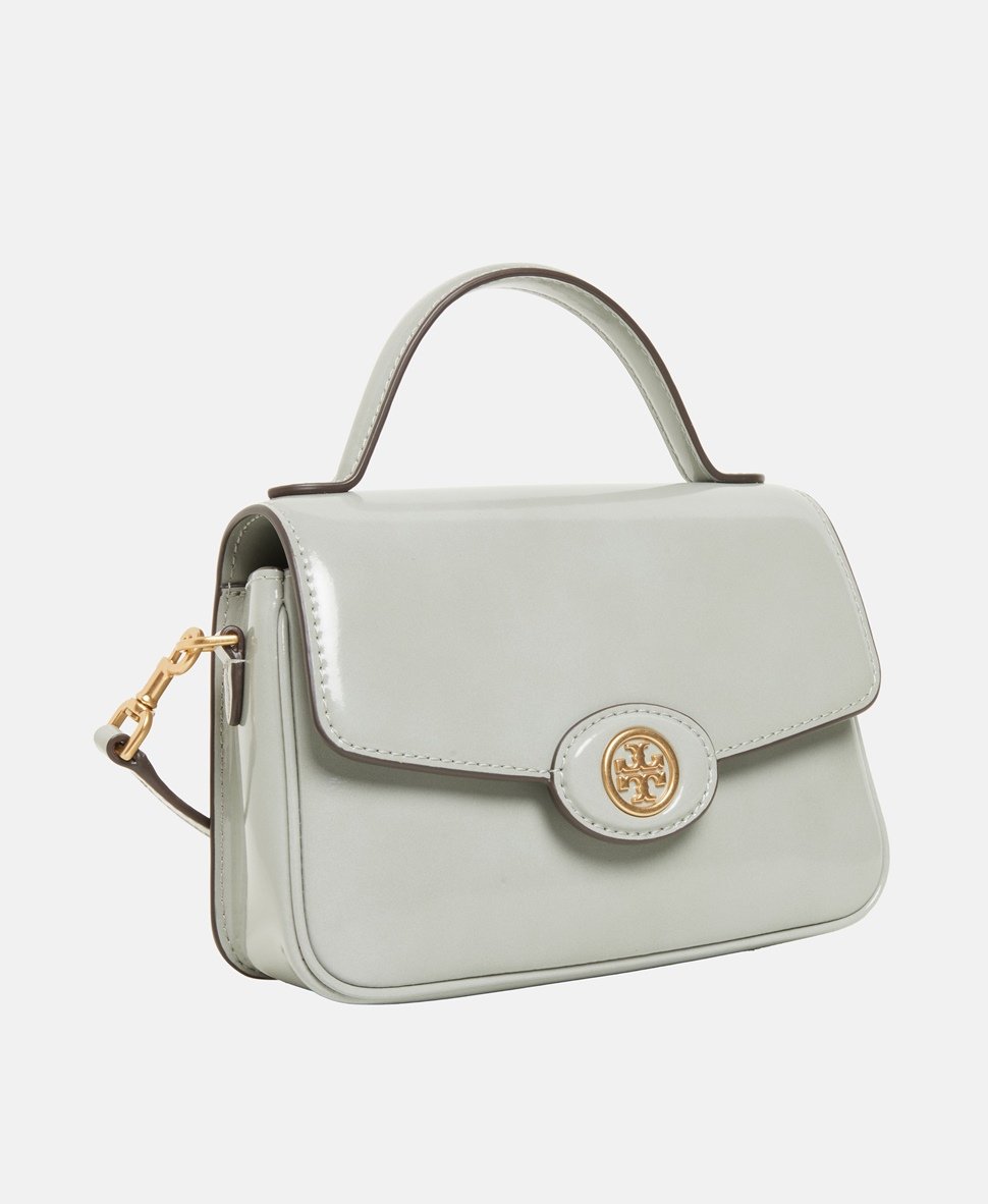 Tory Burch kožená kabelka Šedá 1