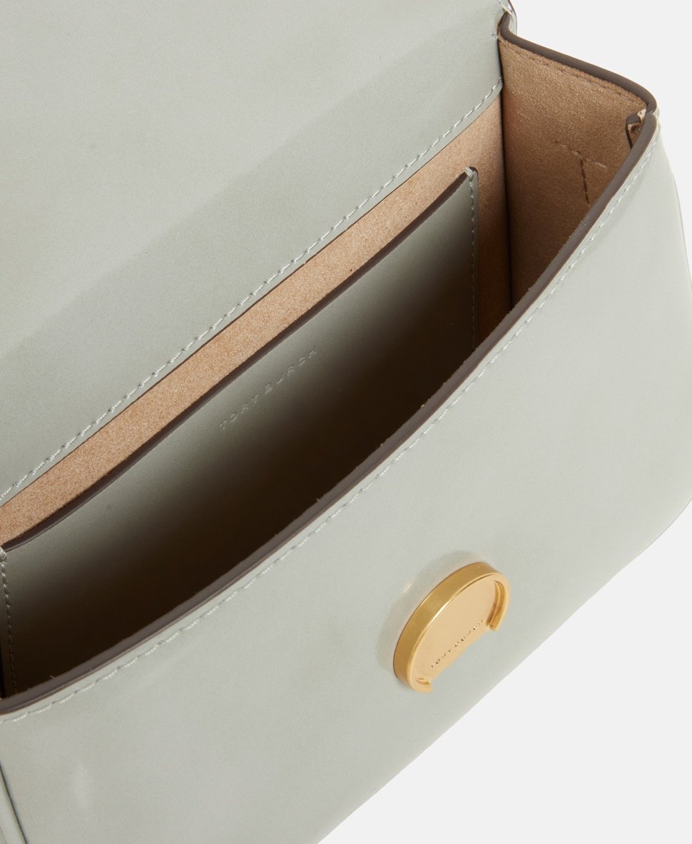 Tory Burch kožená kabelka Šedá 3