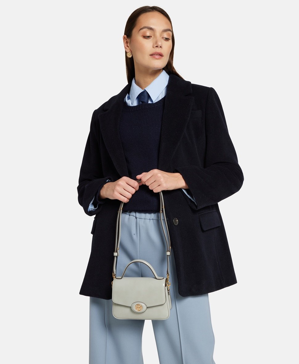 Tory Burch kožená kabelka Šedá 5
