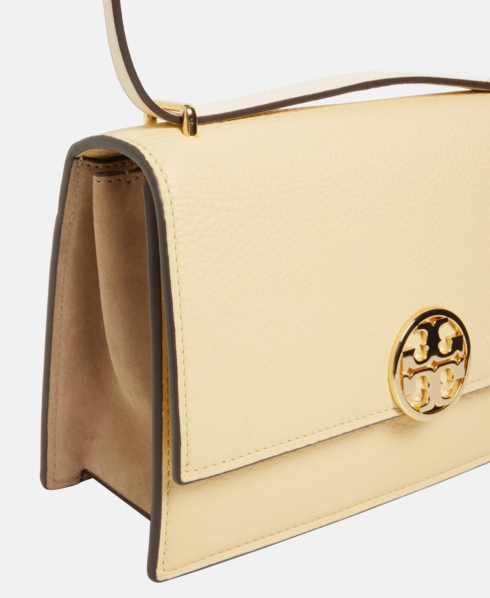 Tory Burch Kožená kabelka přes rameno Žlutá 2