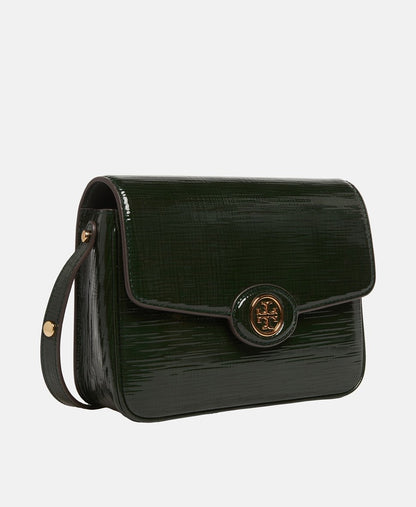 Tory Burch Kožená kabelka přes rameno Zelená 1