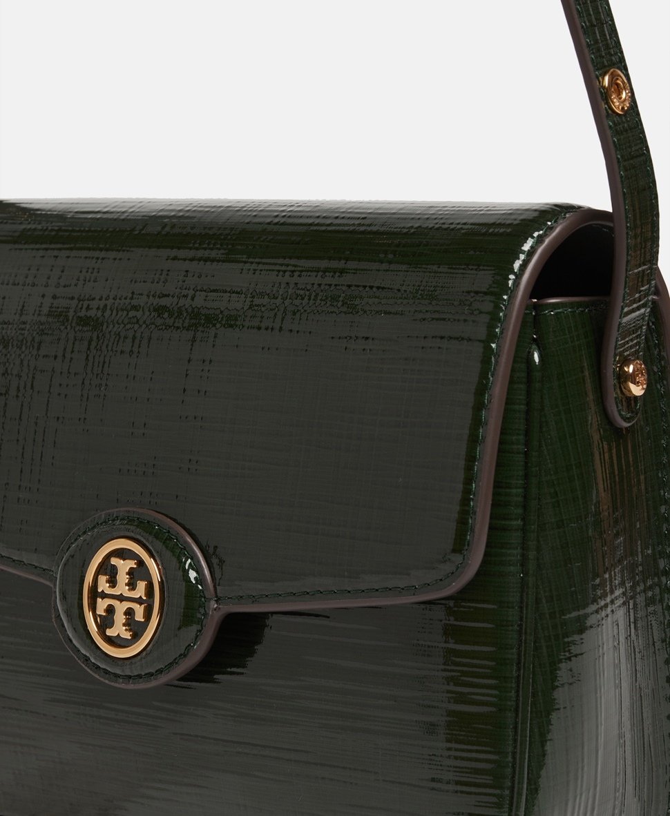 Tory Burch Kožená kabelka přes rameno Zelená 2