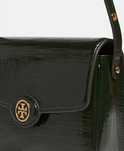 Tory Burch Kožená kabelka přes rameno Zelená 2