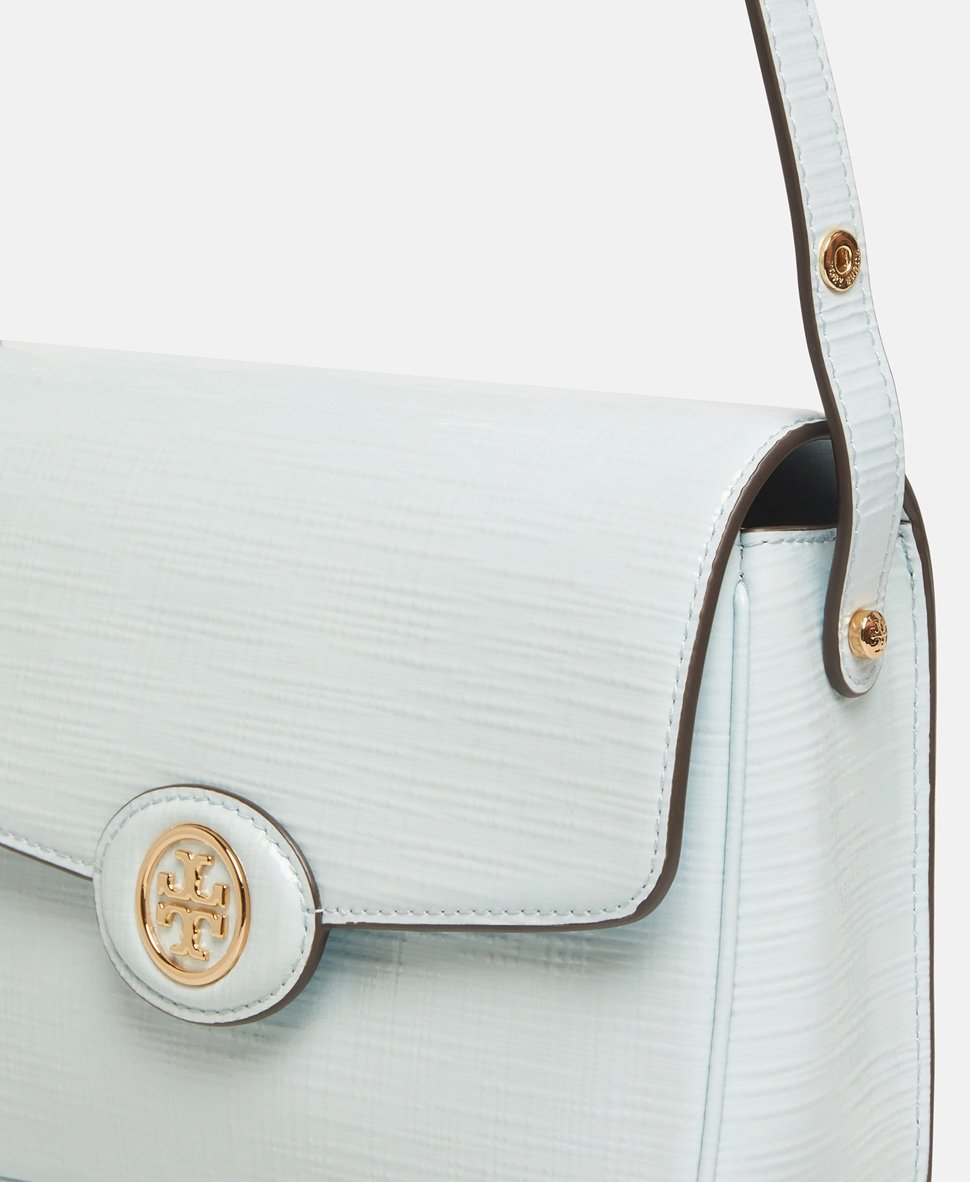 Tory Burch Kožená kabelka přes rameno Modrá 2