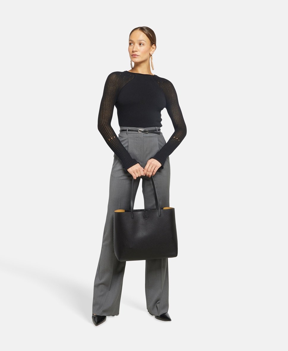 Tory Burch kožená kabelka shopper Černá 5