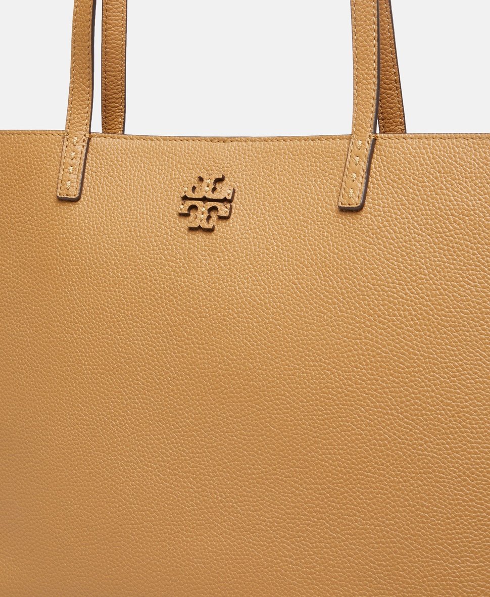 Tory Burch kožená kabelka shopper Hnědá 2