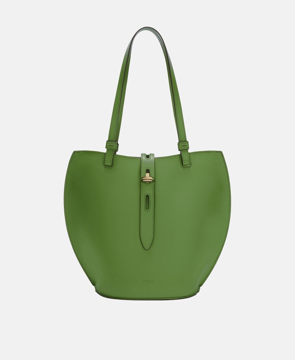 Furla kožená kabelka tote Zelená 1