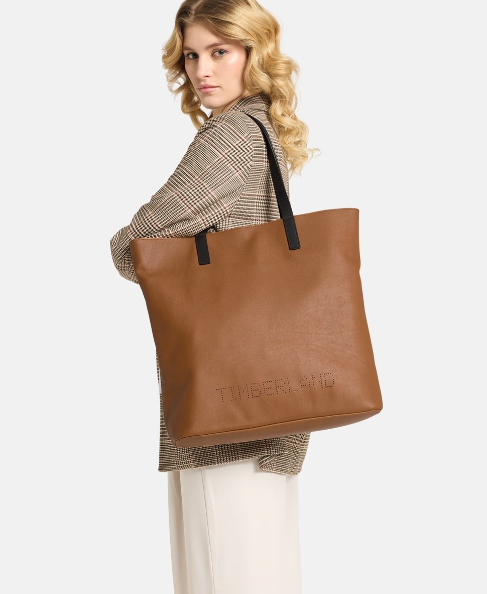 Timberland kožená kabelka shopper Koňaková 5