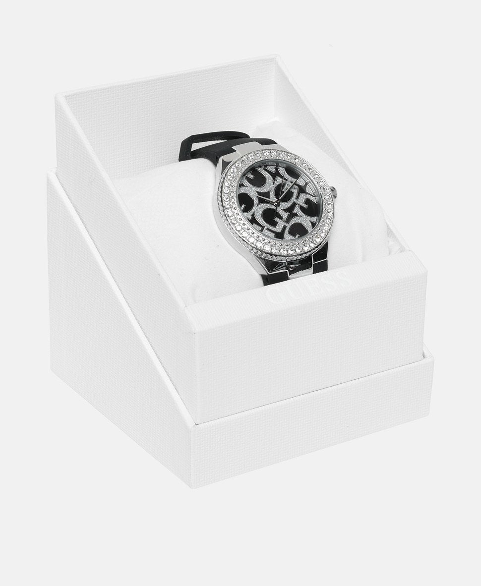 Guess hodinky s diamanty Stříbrná 4