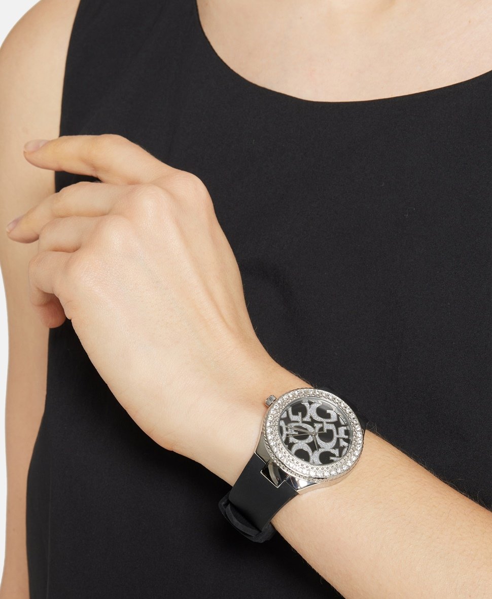 Guess hodinky s diamanty Stříbrná 5