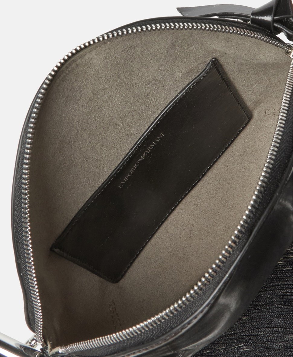 Emporio Armani Kožená kabelka přes rameno Černá 3