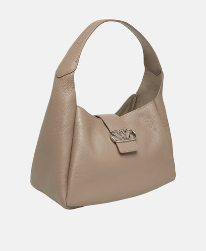 Emporio Armani Kožená kabelka přes rameno Taupe 1