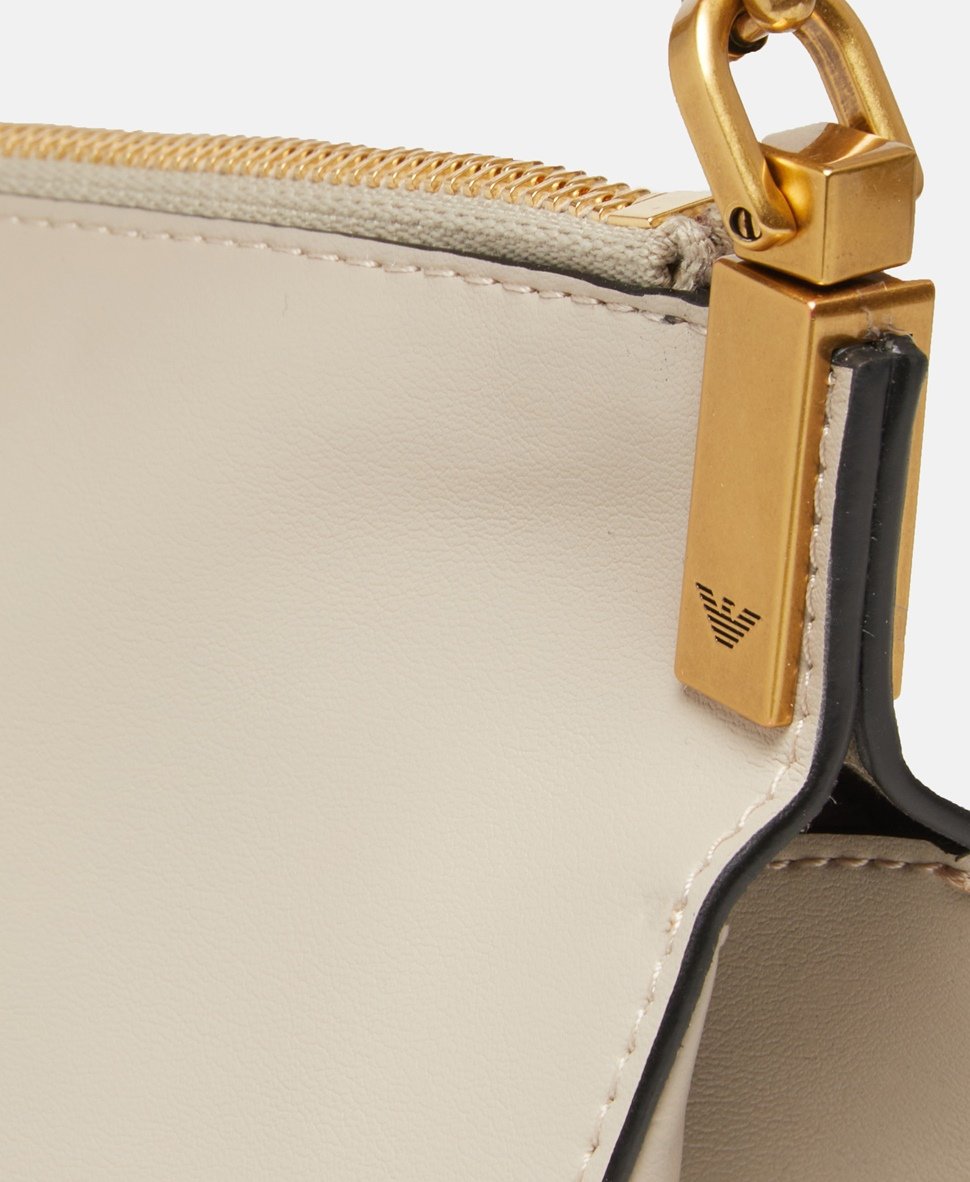 Emporio Armani Kožená kabelka přes rameno Béžová 2