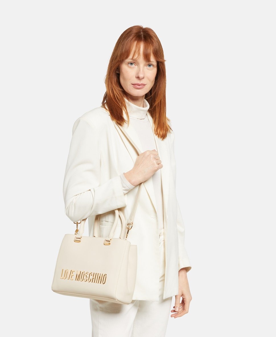 Love Moschino kabelka tote Bílá vlna 5