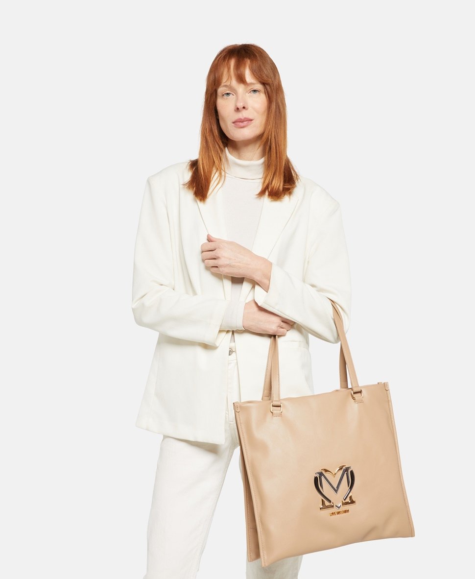 Love Moschino kabelka tote Bílá vlna 5
