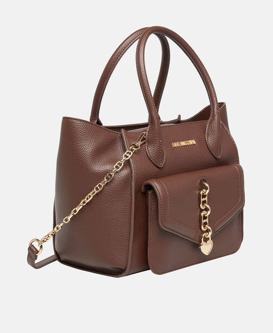 Love Moschino kabelka přes rameno Tmavě hnědá 1
