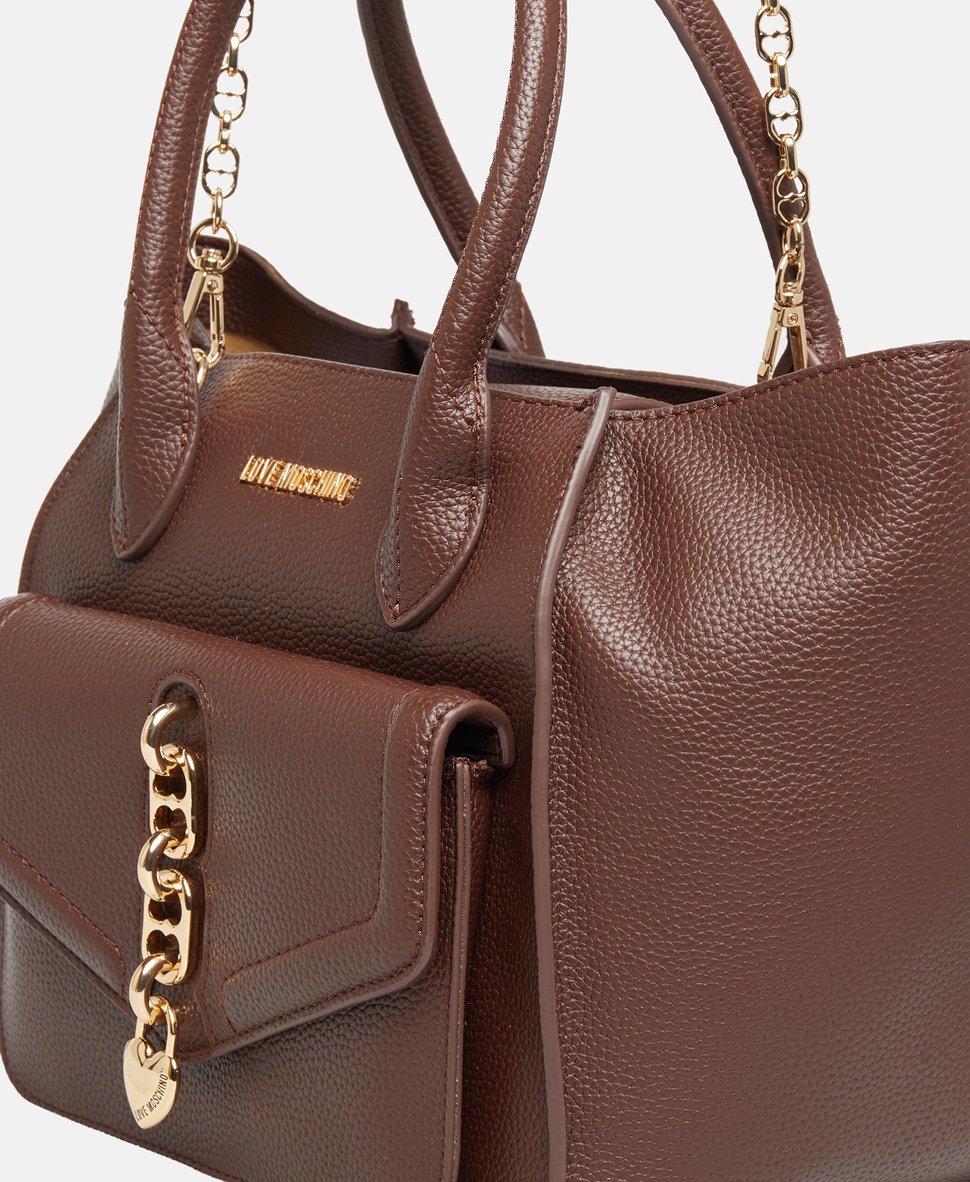 Love Moschino kabelka přes rameno Tmavě hnědá 2