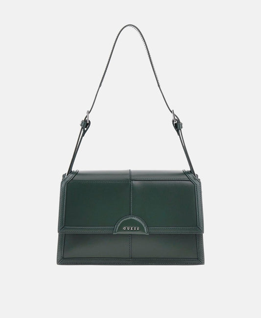 Guess Kožená messenger taška Zelená 1