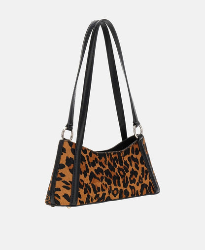 Guess Kožená kabelka přes rameno Černá 4