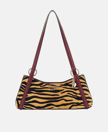 Guess Kožená kabelka přes rameno Černá 1