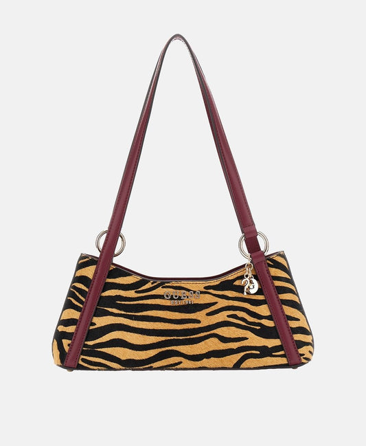 Guess Kožená kabelka přes rameno Černá 1