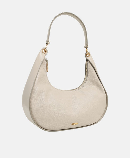 DKNY Kožená kabelka přes rameno Taupe 1